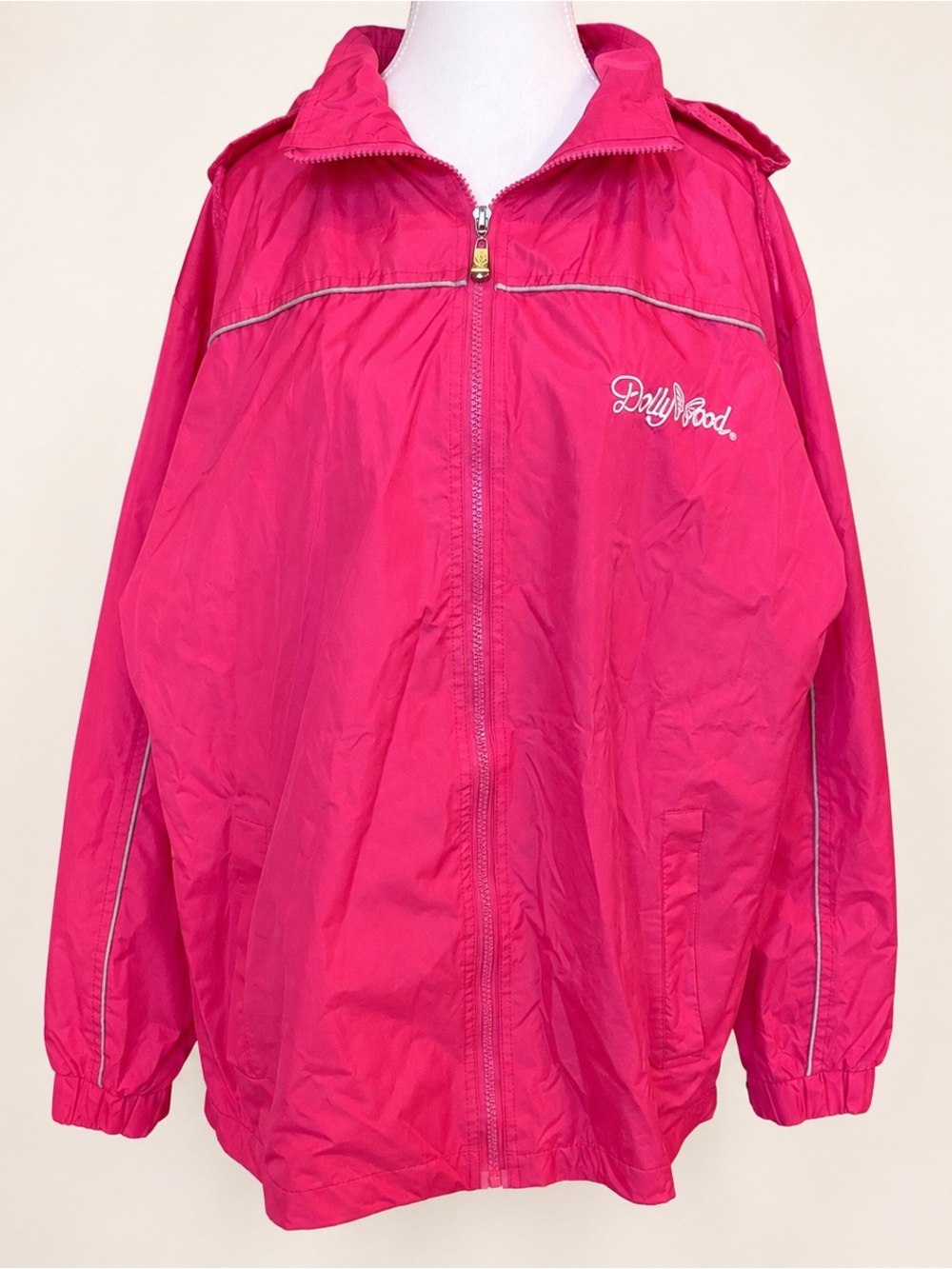 Dolly Parton Dollywood • Pink Hooded Windbreaker Jacket • Women’s XL